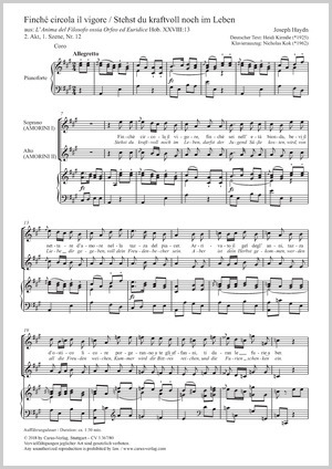 Joseph Haydn: Finchè circola il vigore - Noten | Carus-Verlag