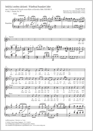 Joseph Haydn: Infelici ombre dolenti - Sheet music | Carus-Verlag
