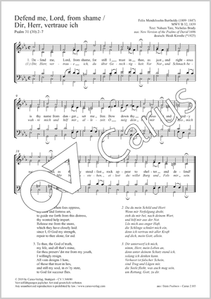 Thumbnail: Felix Mendelssohn Bartholdy: Defend me, Lord from shame