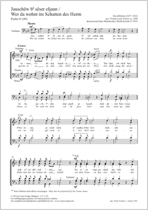 Jauschëw be sesër eljaun Wer da wohnt im Schatten des Herrn Score, separate edition from a choral collection