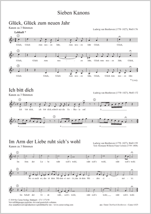 Kanons von Ludwig van Beethoven - Noten | Carus-Verlag