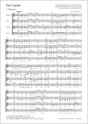 Thumbnail: Ludwig van Beethoven / Ignaz Xaver Ritter von Seyfried / Sabine Bock (arr.): Drei Equale