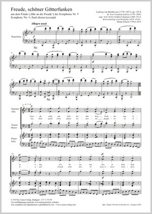 Ludwig van Beethoven: Ode an die Freude - Sheet music | Carus-Verlag