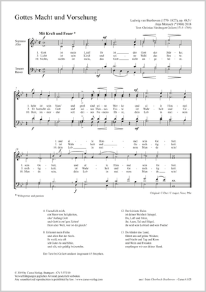 Gottes Macht und Vorsehung Partitur, Einzelausgabe aus Chorbuch