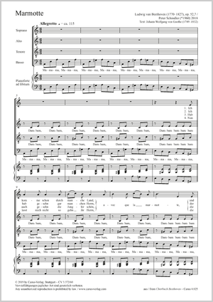 Marmotte Score, separate edition from a choral collection