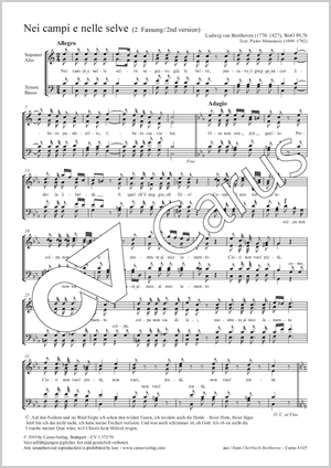 Nei campi e nelle selve Zweite Fassung Partitur, Einzelausgabe aus Chorbuch