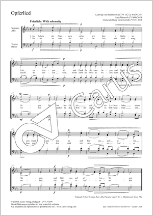 Opferlied Partition, édition séparée avec recueil de musique chorale