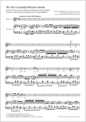Chor der Frauen  Chor der Frauen aus der Musik zum Festspiel „König Stephan“ Partitur, Einzelausgabe aus Chorbuch