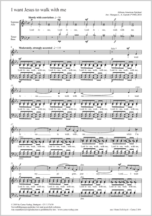 Marques L.A. Garrett (arr.): I want Jesus to walk with me - Noten | Carus-Verlag