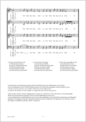 Blow thy horn, hunter Partition, édition séparée avec recueil de musique chorale