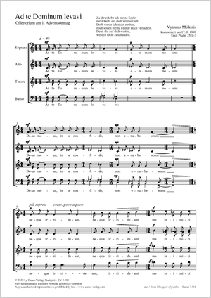 Ad te Dominum levavi Offertorium am 1. Adventsonntag Partitur, Einzelausgabe aus Chorbuch