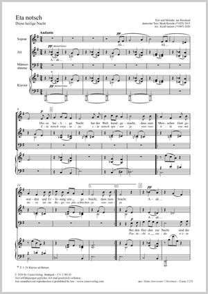 Eta notsch swjataja Partitur, Einzelausgabe aus Chorbuch