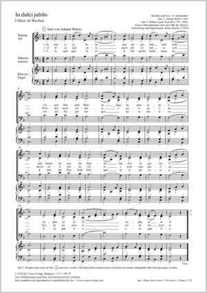 Thumbnail: Robert Lucas Pearsall / Johann Walter / Klaus Brecht (arr.): In dulci jubilo