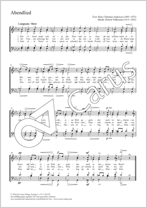 Robert Volkmann: Abendlied - Noten | Carus-Verlag