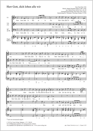 Herr Gott, dich loben alle wir Score, separate edition from a choral collection