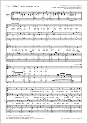 Michael Hoppe: Herzliebster Jesu - Noten | Carus-Verlag