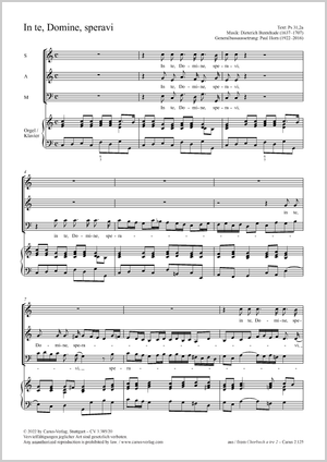 Auf dich, Herr, hab ich gehoffet In te, Domine, speravi Partition, édition séparée avec recueil de musique chorale