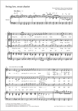 Swing low, sweet chariot Score, separate edition from a choral collection
