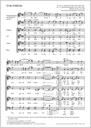 Georg Christoph Biller: O du fröhliche - Noten | Carus-Verlag