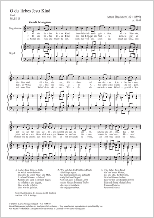 O du liebes Jesu Kind Lied Partition, édition séparée avec recueil de musique chorale