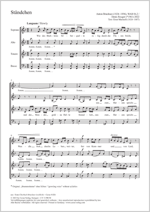 Thumbnail: Anton Bruckner / Denis Rouger (arr.): Ständchen