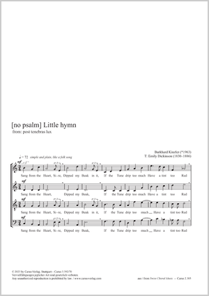 Burkhard Kinzler: Little hymn - Noten | Carus-Verlag