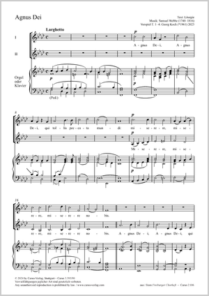 Thumbnail: Samuel Webbe / Georg Koch (arr.): Agnus Dei