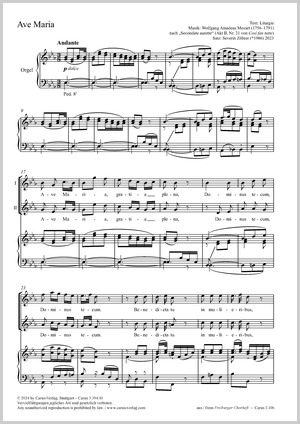 Wolfgang Amadeus Mozart: Ave Maria - Noten | Carus-Verlag