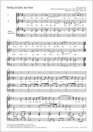 Thumbnail: Georg Philipp Telemann / Georg Koch (arr.): Heilig ist Gott, der Herr