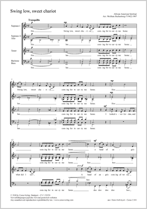 Thumbnail: Wolfram Buchenberg (arr.): Swing low, sweet chariot
