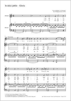 Thumbnail: Wolfgang Gentner (arr.): In dulci jubilo – Gloria