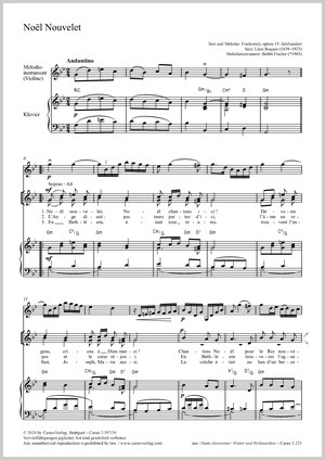 Bobbi Fischer (arr.) / Léon Roques (arr.) / Bobbi Fischer (arr.): Noël Nouvelet - Noten | Carus-Verlag
