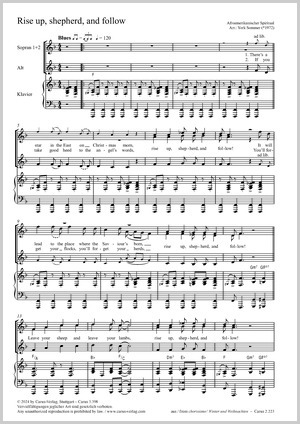 Thumbnail: York Sommer (arr.) / York Sommer (arr.): Rise up, shepherd, and follow