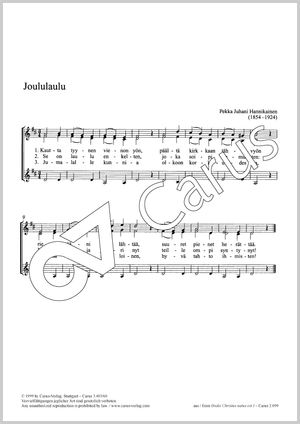 Pekka Juhani Hannikainen: Joululaulu - Noten | Carus-Verlag