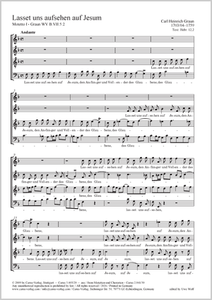 Lasset uns aufsehen auf Jesum Score, separate edition from collection