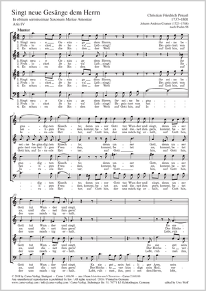 Thumbnail: Christian Friedrich Penzel: Singet neue Gesänge dem Herrn. Aria