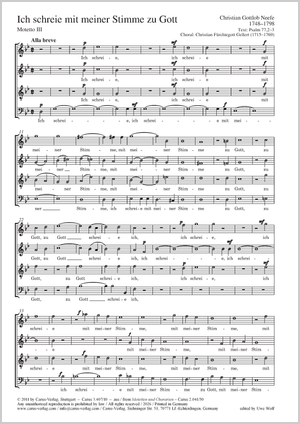 Ich schreie mit meiner Stimme zu Gott Score, separate edition from collection
