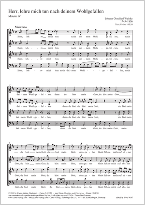 Thumbnail: Johann Gottfried Weiske: Herr, lehre mich tun nach deinem Wohlgefallen