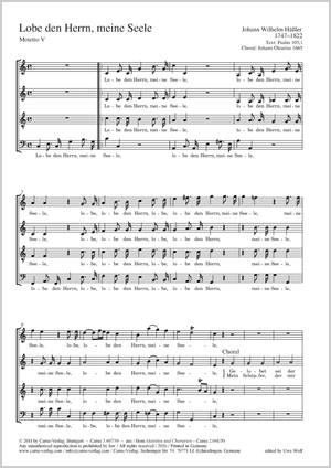 Thumbnail: Johann Wilhelm Häßler: Lobe den Herrn, meine Seele