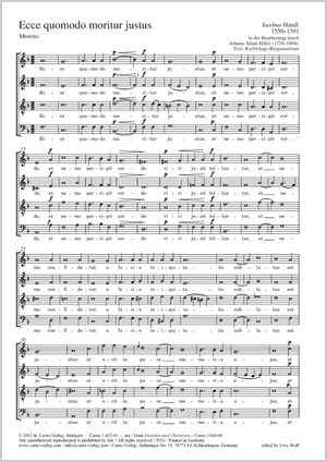 Ecce quomodo moritur justus Score, separate edition from collection