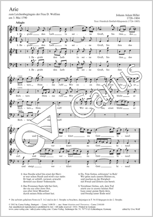 Begrabet den Leib in seiner Gruft Chorarie zum Leichenbegräbnis der Frau D. Wolfinn Score, separate edition from collection