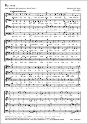 Thumbnail: Johann Adam Hiller: Hymnus. nach Anleitung des lateinischen Stabat Mater