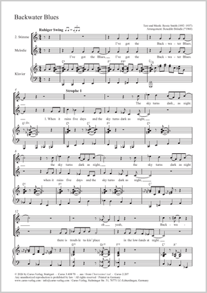 Backwater Blues Partition, édition séparée avec recueil de musique chorale