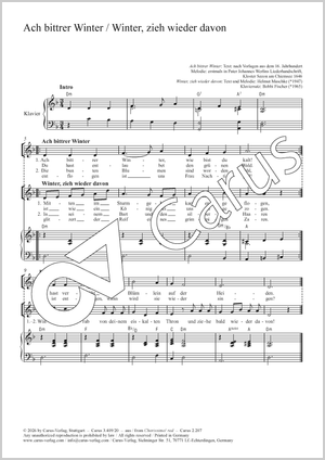 Ach bittrer Winter / Winter, zieh wieder davon Quodlibet Partition, édition séparée avec recueil de musique chorale
