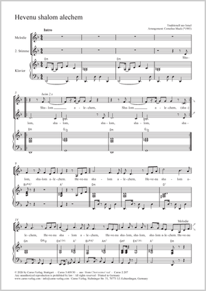 Hevenu shalom alechem Partition, édition séparée avec recueil de musique chorale
