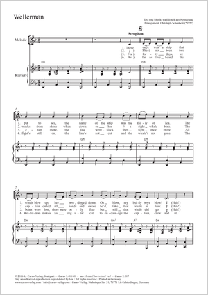 Wellerman Partitur, Einzelausgabe aus Chorbuch