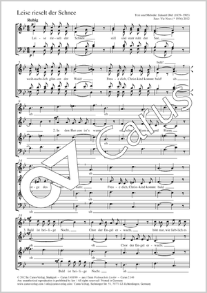 Leise rieselt der Schnee Partition, édition séparée avec recueil de musique chorale