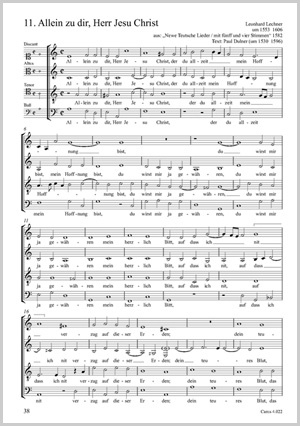 Allein zu dir, Herr Jesu Christ aus: Newe Teutsche Lieder Score