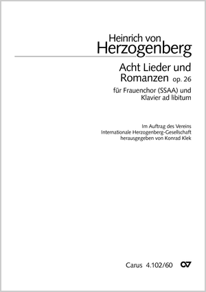 Acht Lieder und Romanzen Score