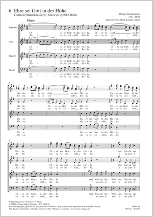 Slava vo vyšnikh Bohu (Glory to God in the highest) Partition, 
